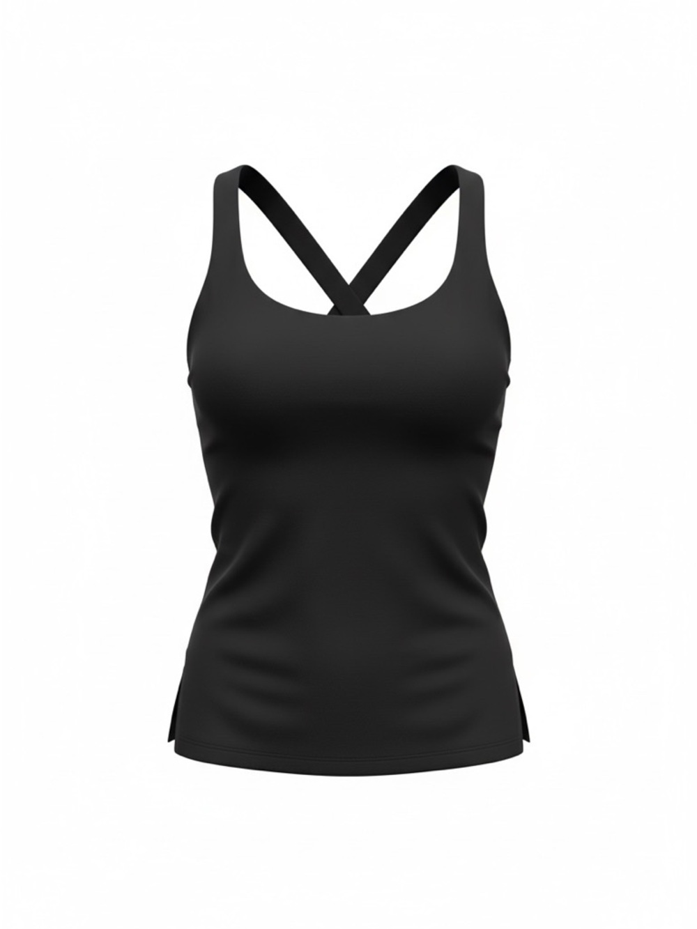 Black Cross-Back Athletic Tank Top(no built in bra) Size S